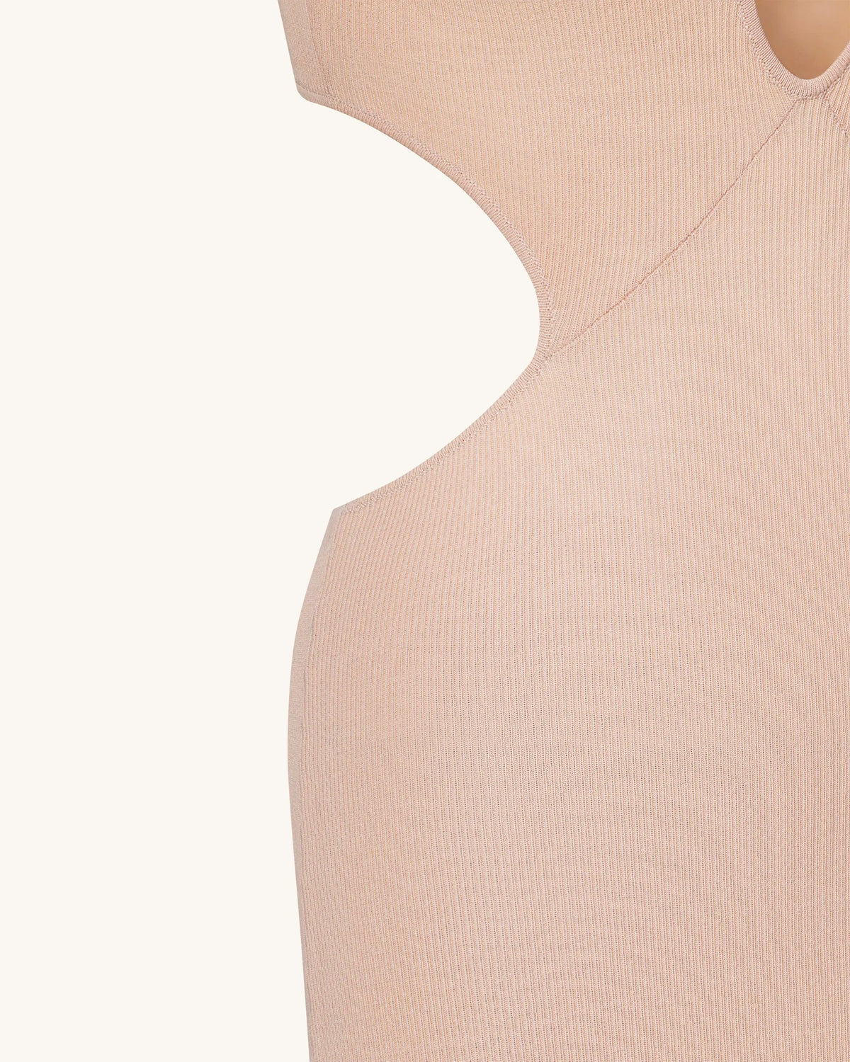 Ribbed Knit Cutout Maxi Dress - Pink