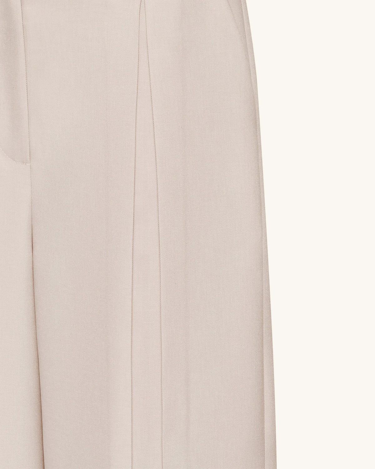Pleated Wide-Leg Trousers - Beige