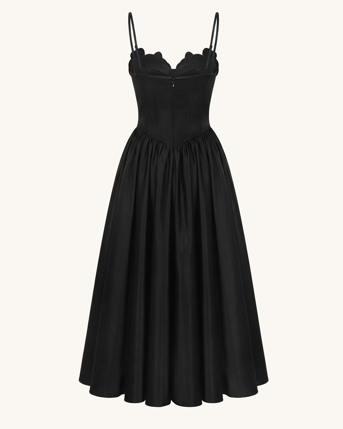 Orchid Embroidered Appliqué Corset Maxi Dress - Black