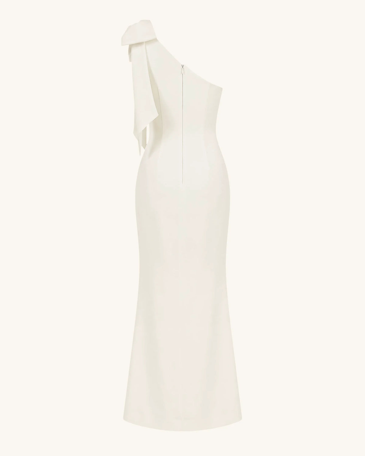 Flower Embroidered One-Shoulder Maxi Dress - Ivory