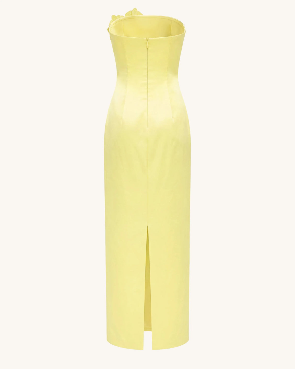 Orchid Embellished Strapless Maxi Dress - Yellow