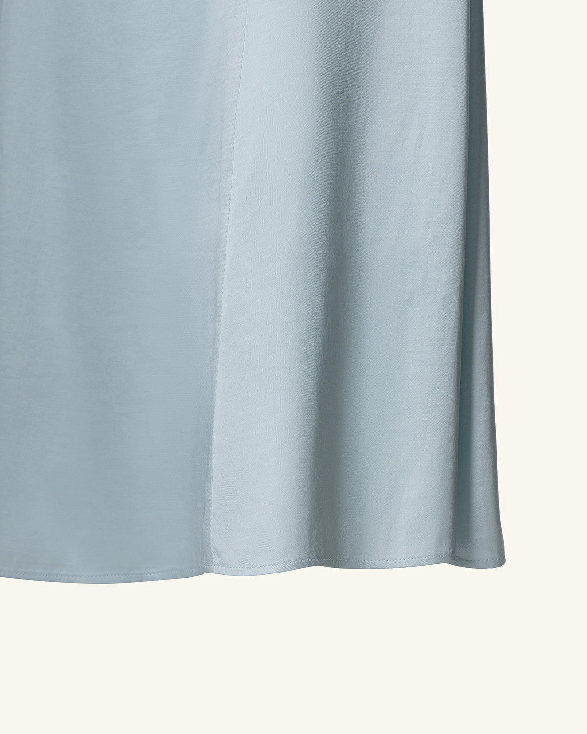 Pleated Cross-Halter Satin Maxi Dress - Dusty Blue