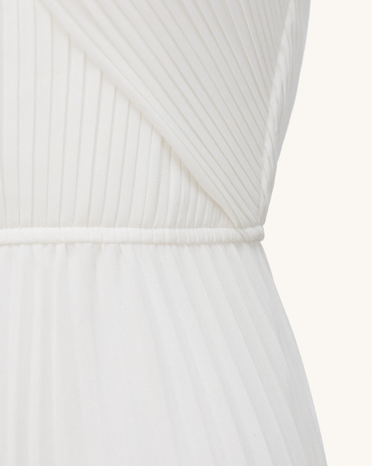 Pleated Cross Halter Maxi Dress - Ivory