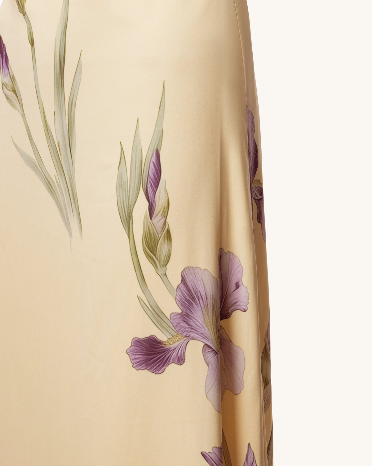 Iris Print Cross-Halter Open-Back Maxi Dress - Yellow