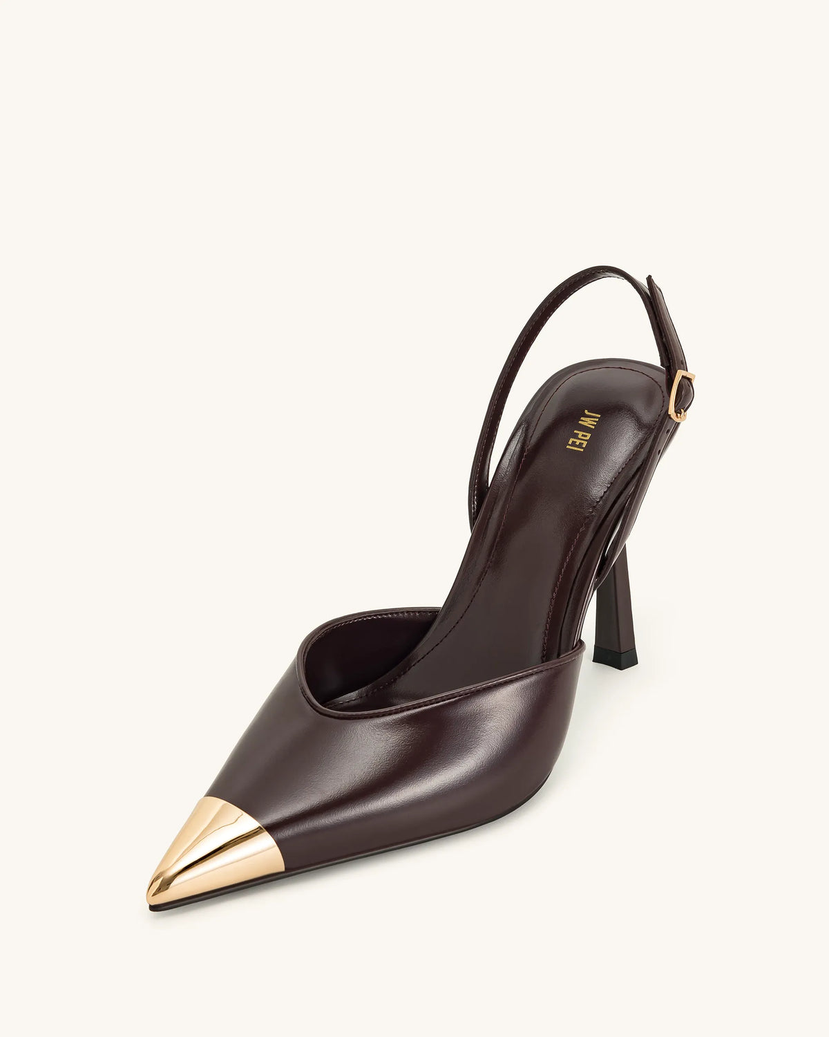 Savannah Gold Tipped Slingback Pumps - Burgundy