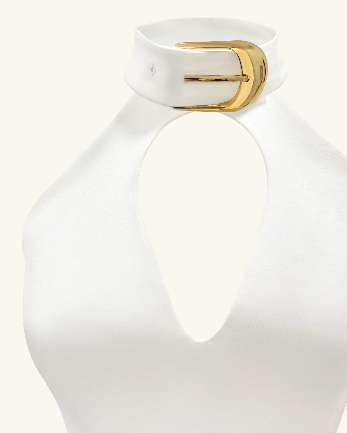 Gabriella Belted Cutout Halter Mini Dress - Ivory