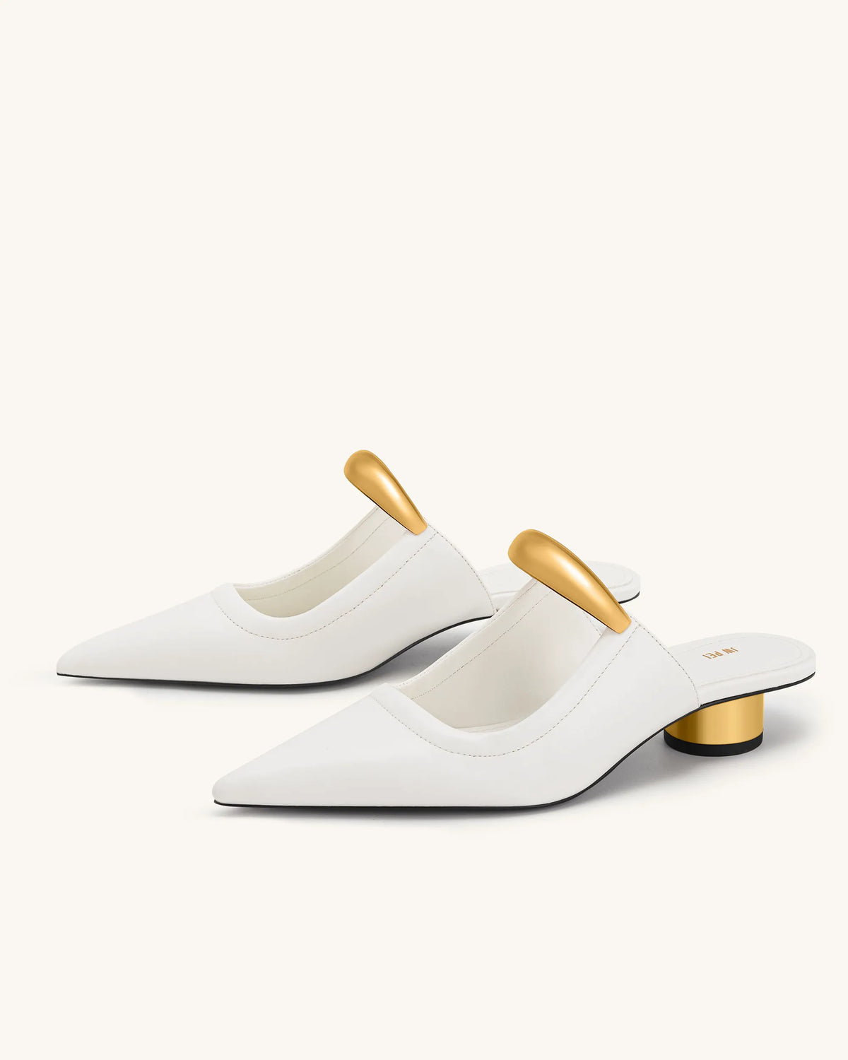 Helena Pierced Mules - White