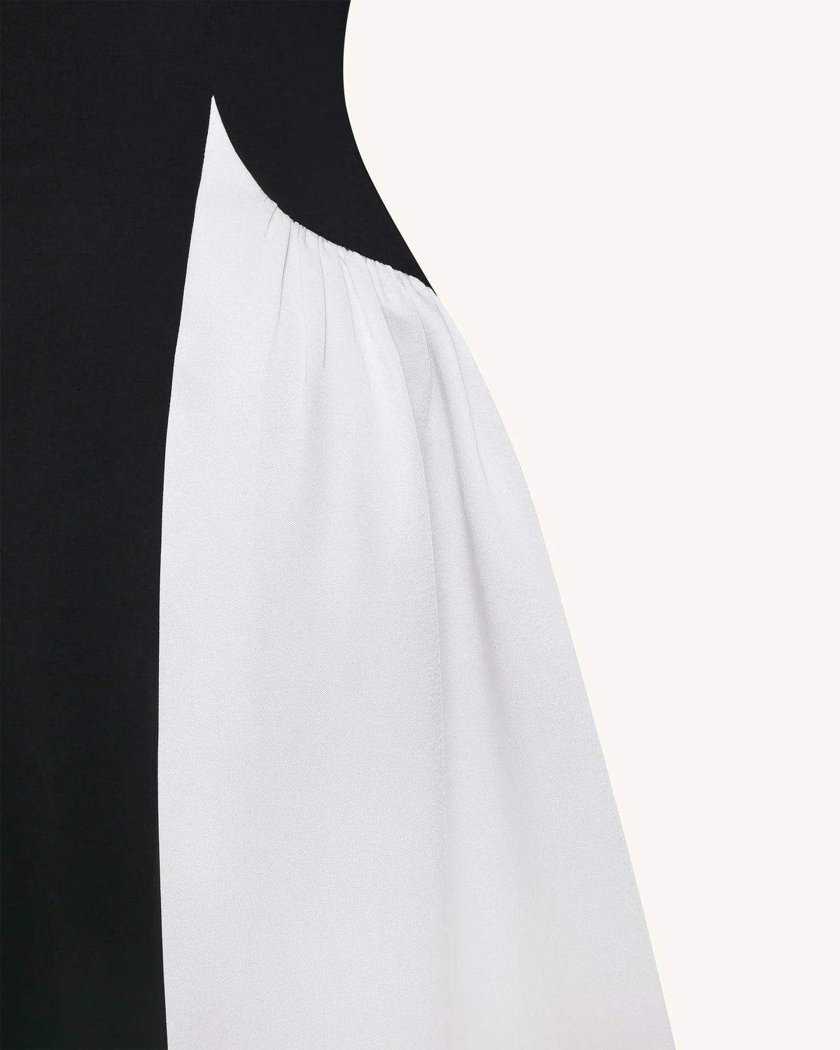Monochrome Paneled Strapless Sculptural Maxi Dress - Black