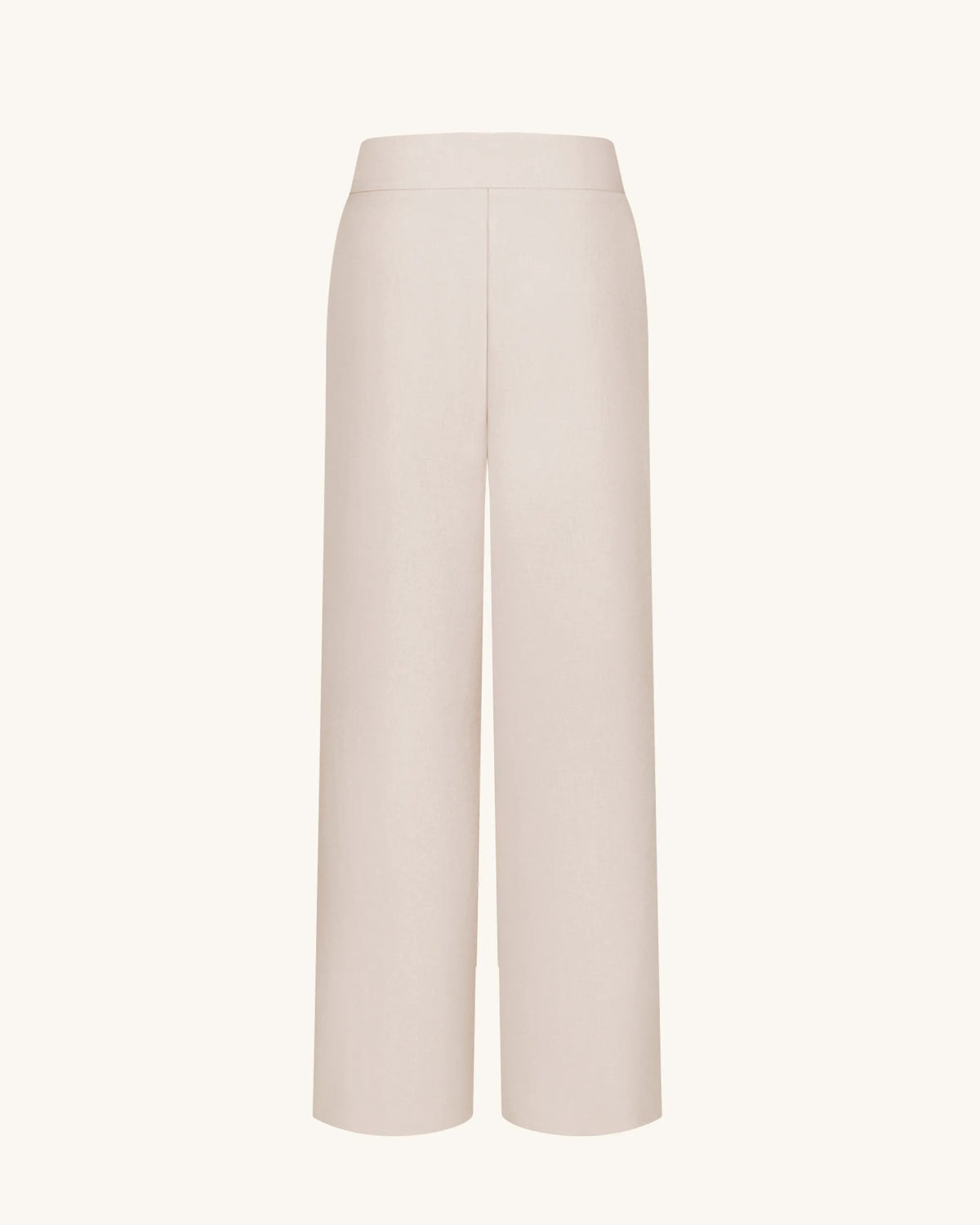 Pleated Wide-Leg Trousers - Beige