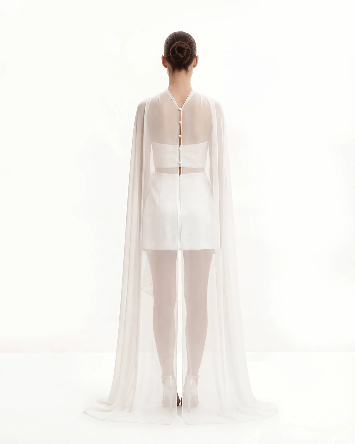 Tulle Cape Shawl - White