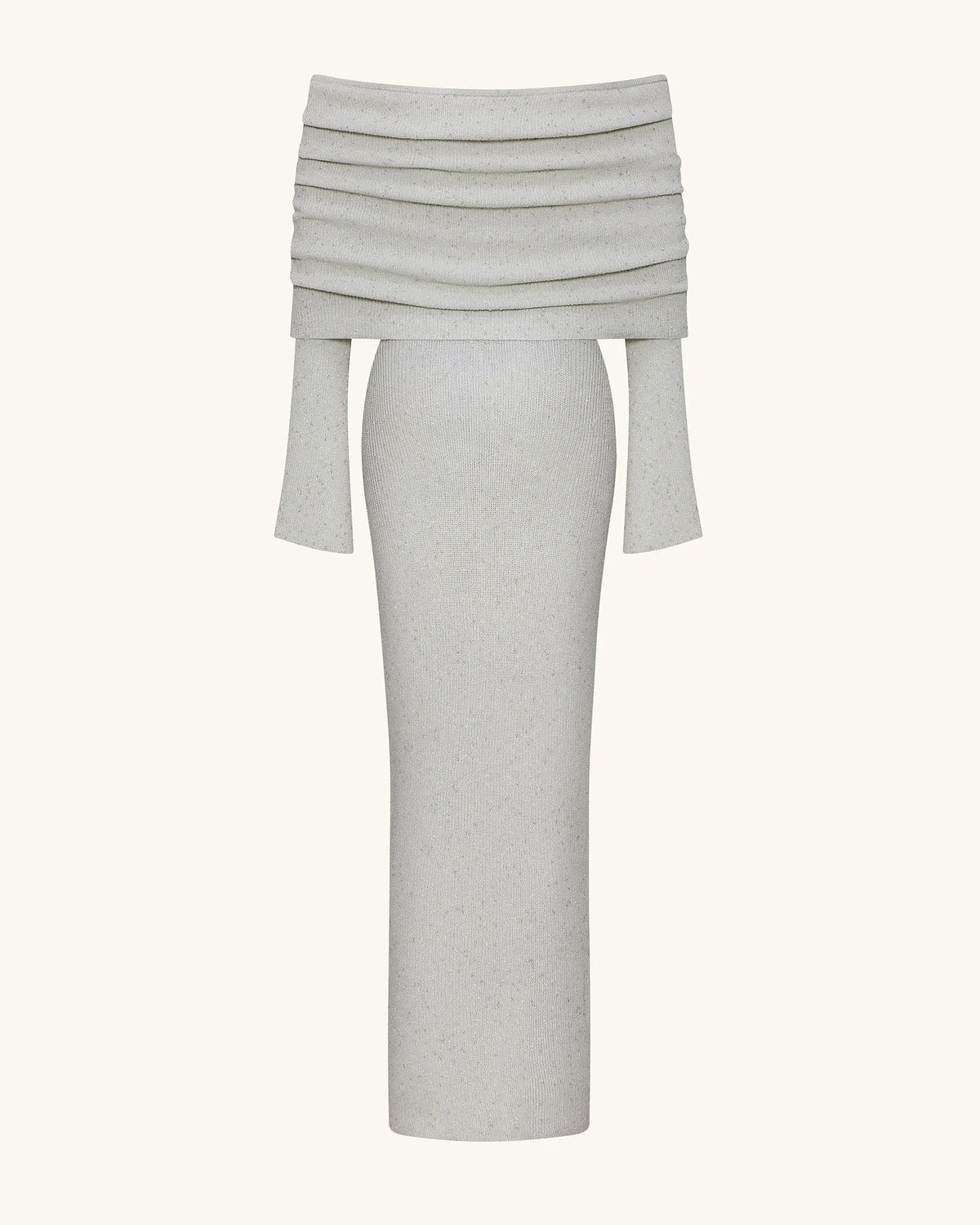 Knit Off-Shoulder Maxi Dress - Cream