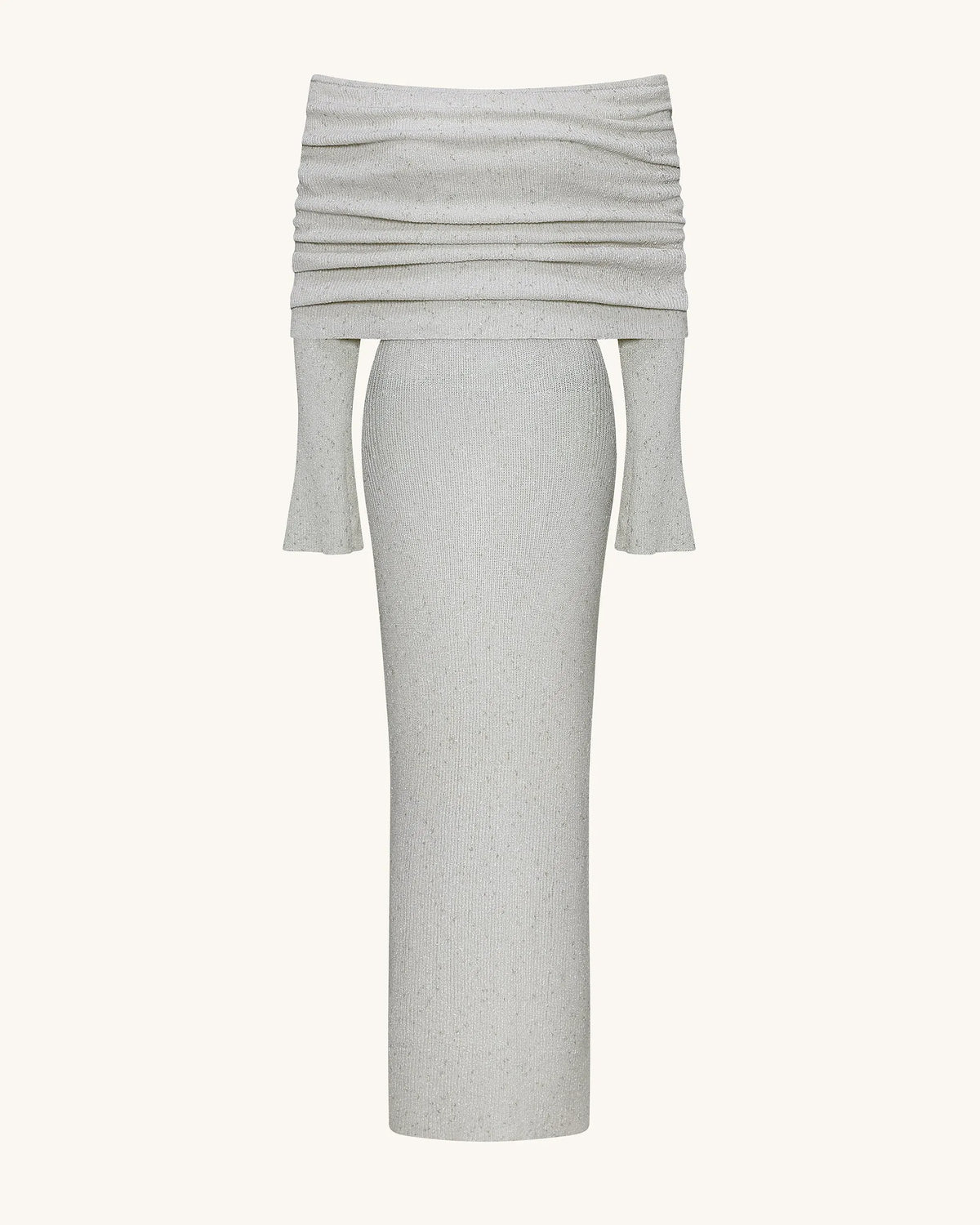 Knit Off-Shoulder Maxi Dress - Cream