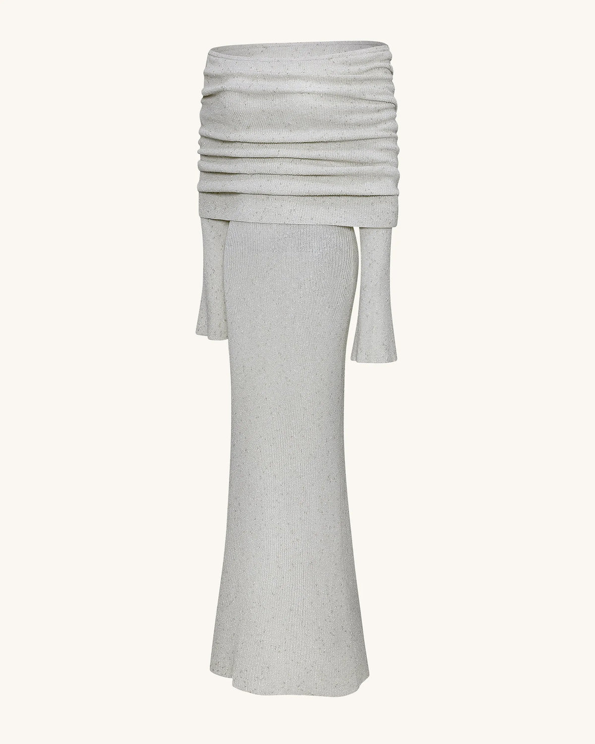 Knit Off-Shoulder Maxi Dress - Cream