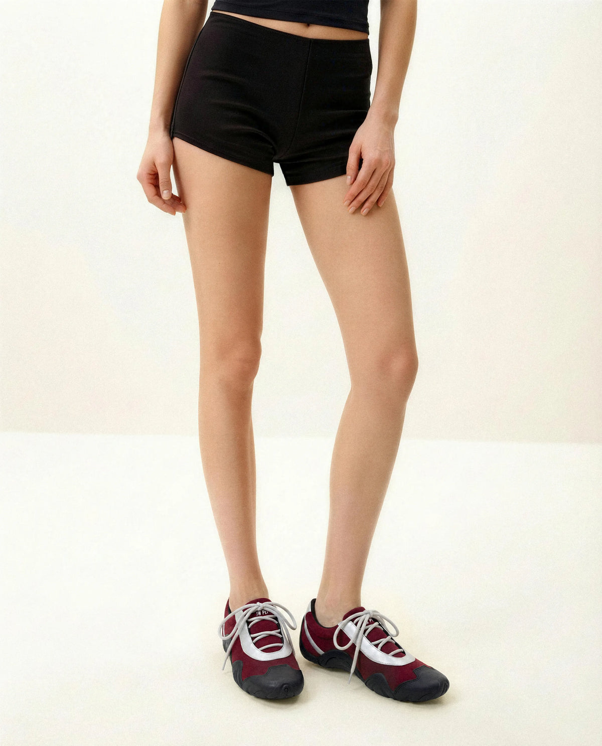 Caitlin Faux Suede Lace-up Ballerina Sneakers - Burgundy & Light Grey