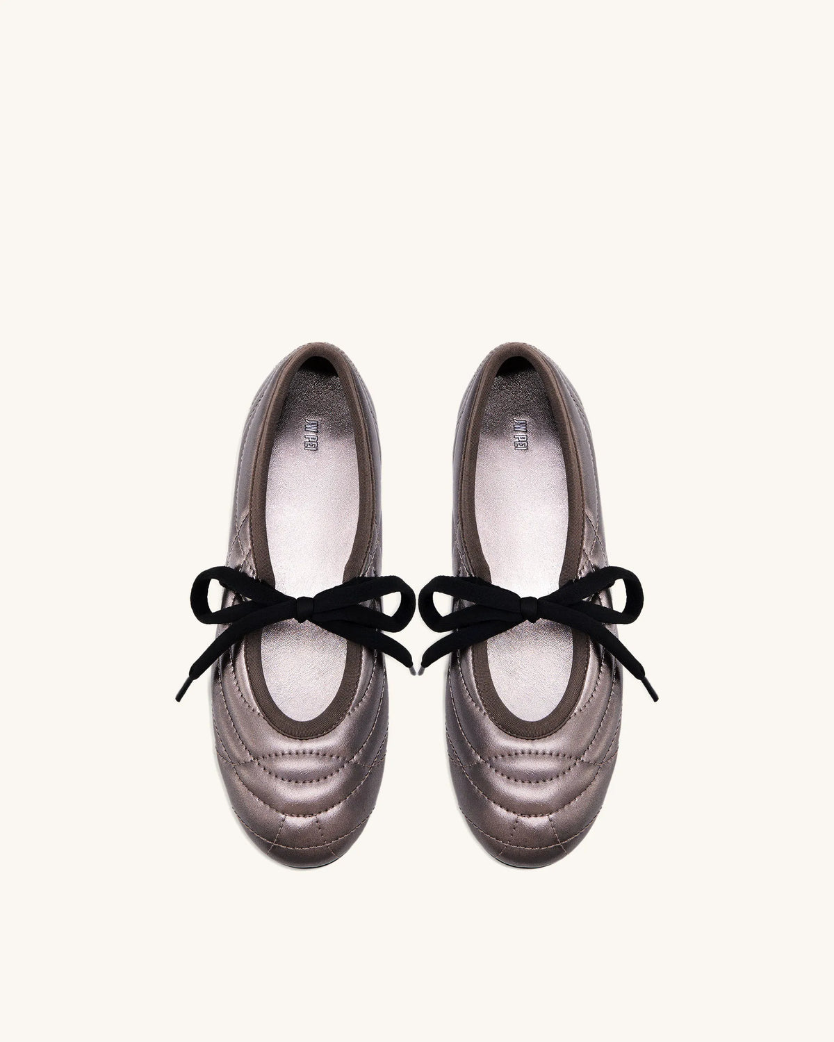 Erika Topstitching Lace-up Ballet Flats - Dark Brown