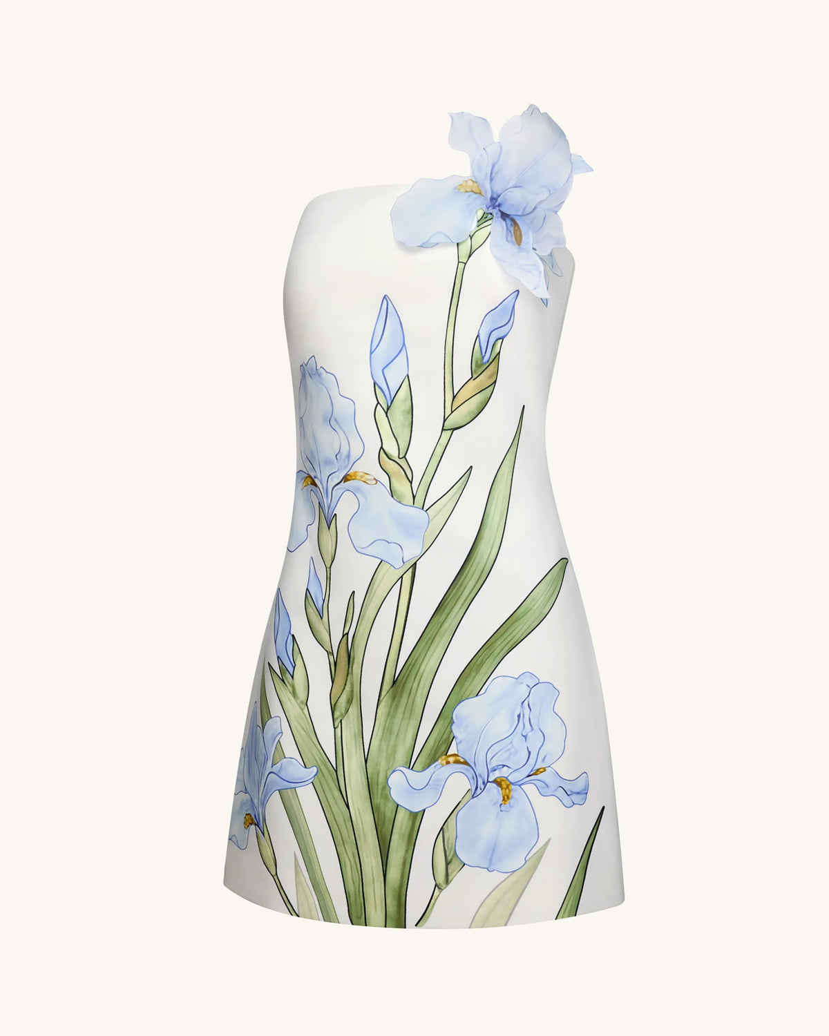 Floral Printed Mini Dress - White