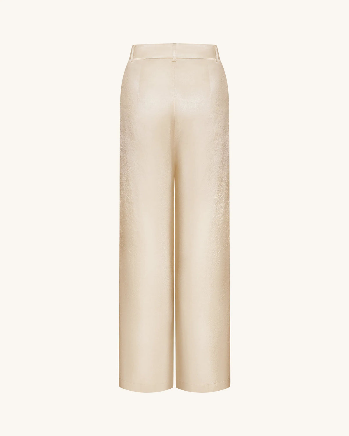 Satin Wide-Leg Trousers - Cream