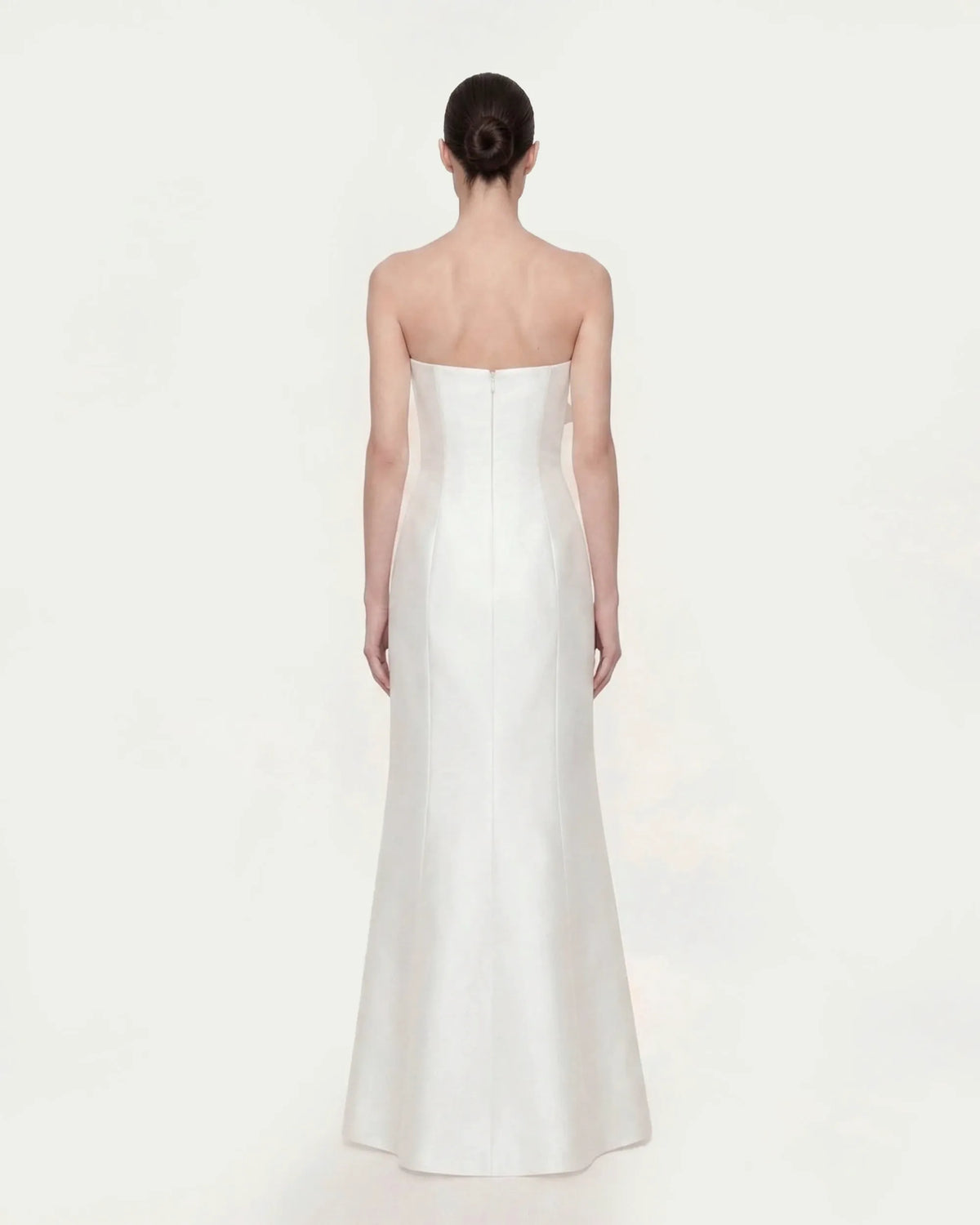 Strapless Floral Polyester Dress - White