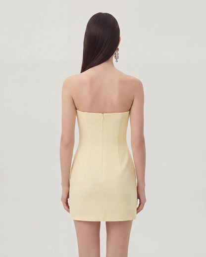 Floral Printed Mini Dress - Yellow