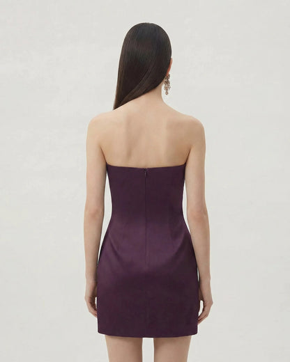 Floral Printed Mini Dress - Purple
