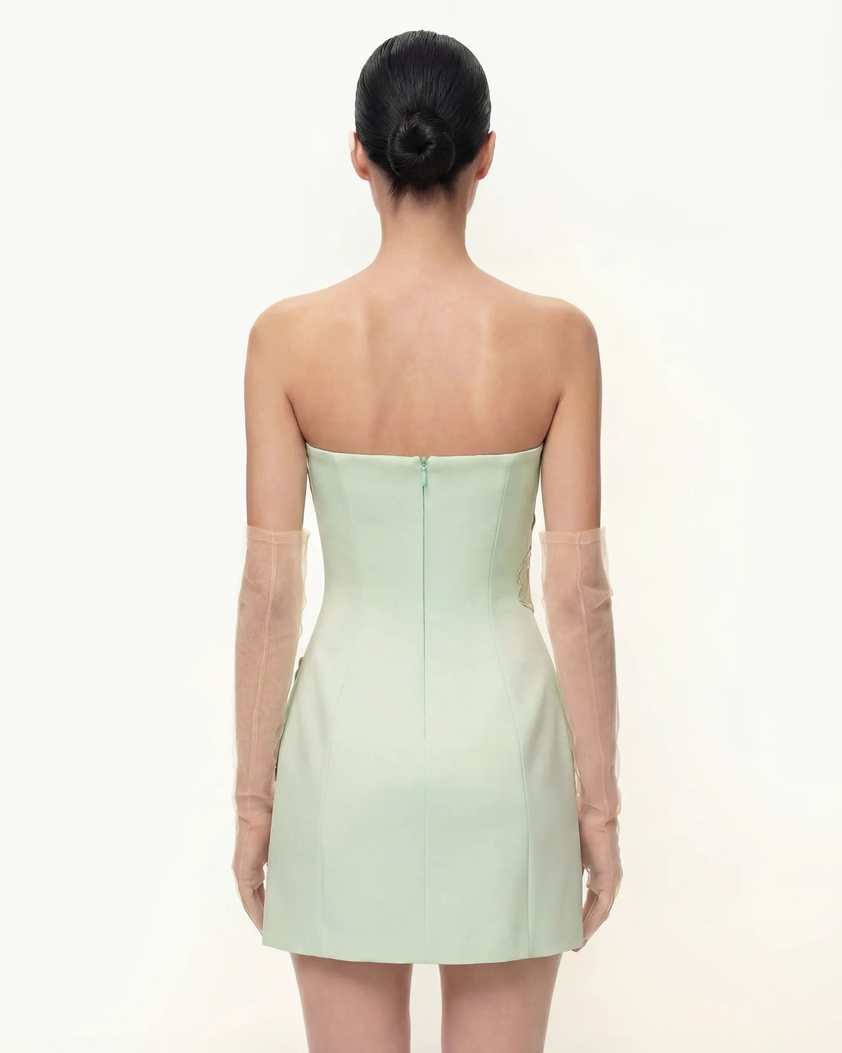 Iris Floral Print Strapless Dress - Green