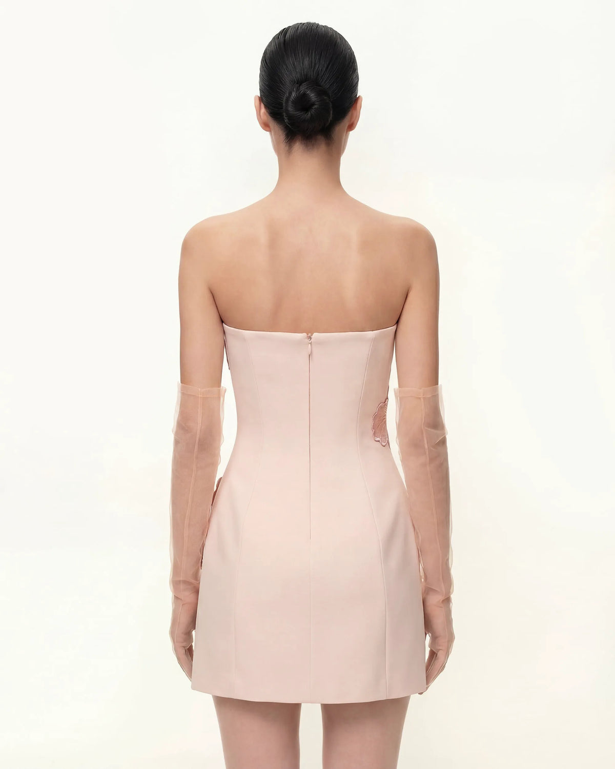 Iris Floral Print Strapless Dress - Pink