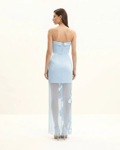 Orchid Embroidered Dress - Light Blue