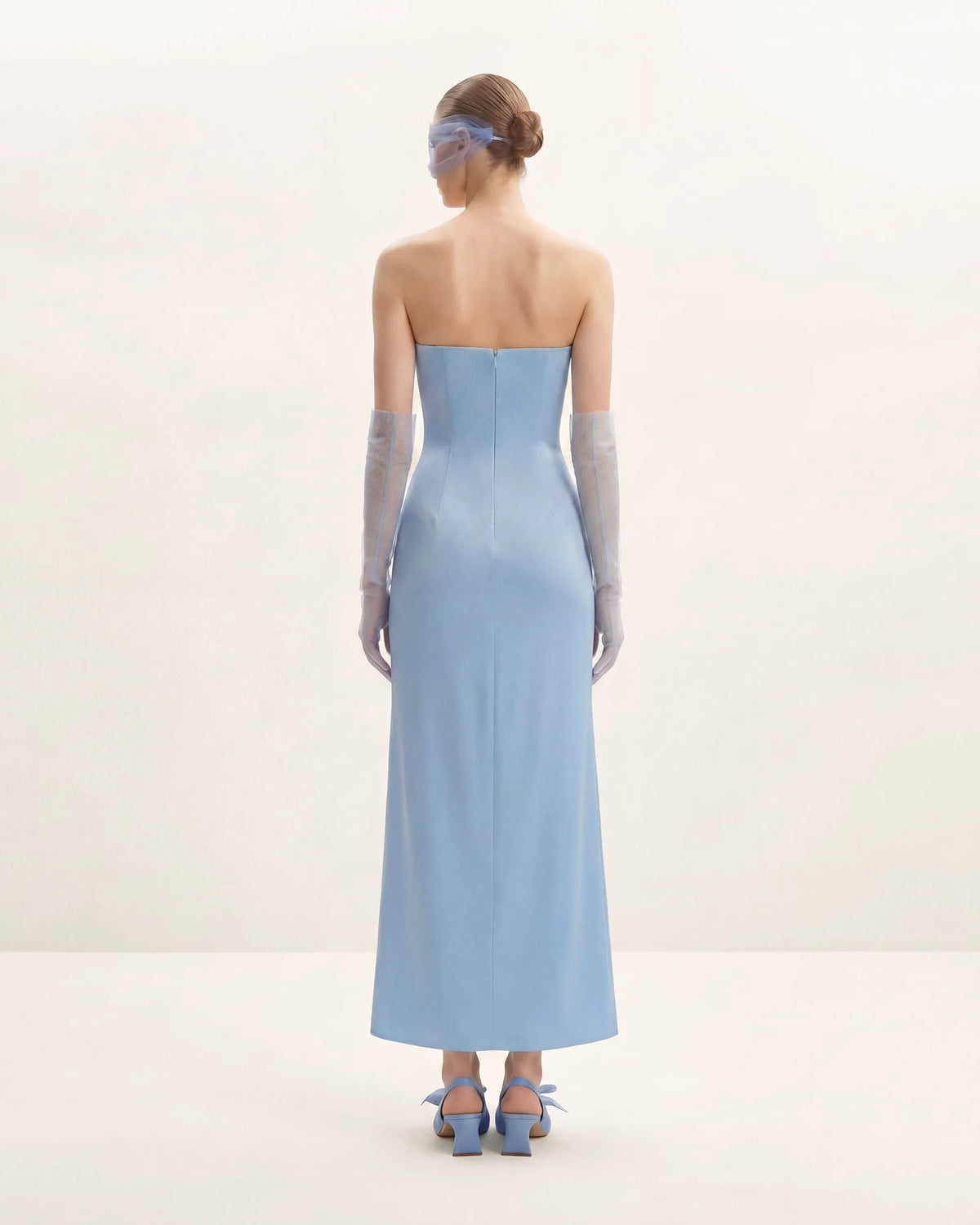 Floral Embroidered Long Dress - Blue
