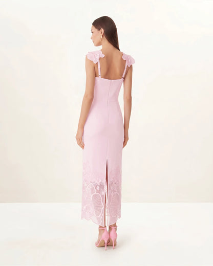 Orchid Embroidered Corset Dress - Dusty Rose