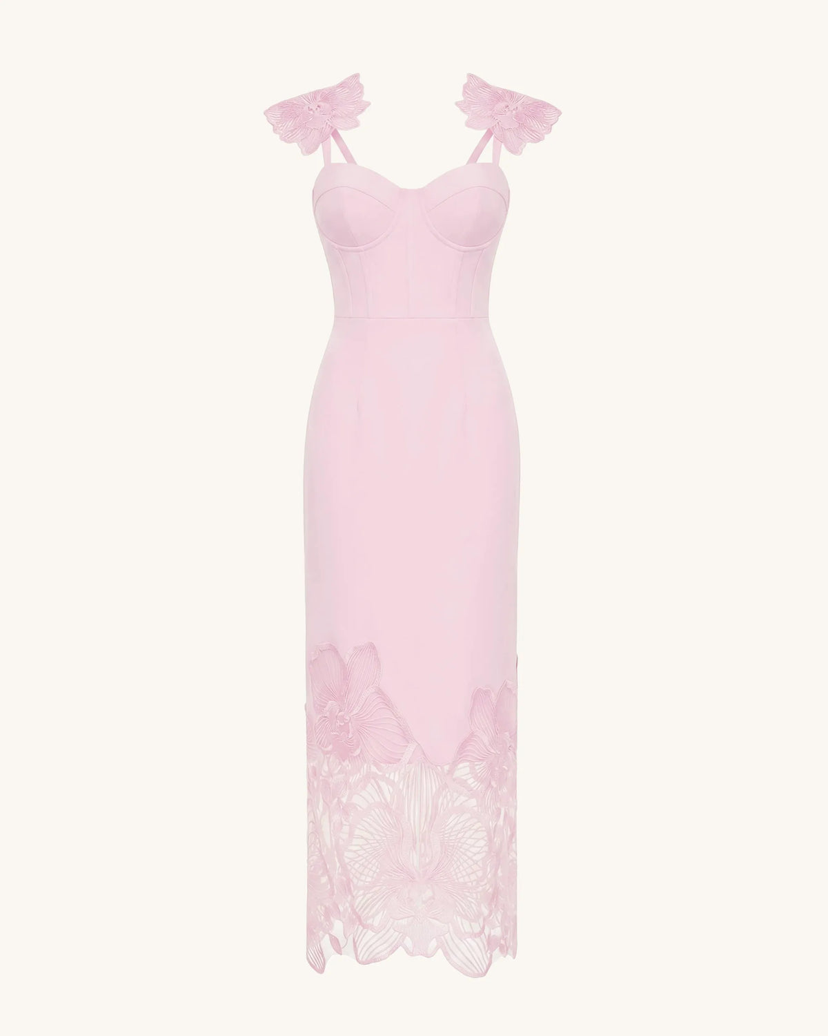 Orchid Embroidered Corset Dress - Dusty Rose