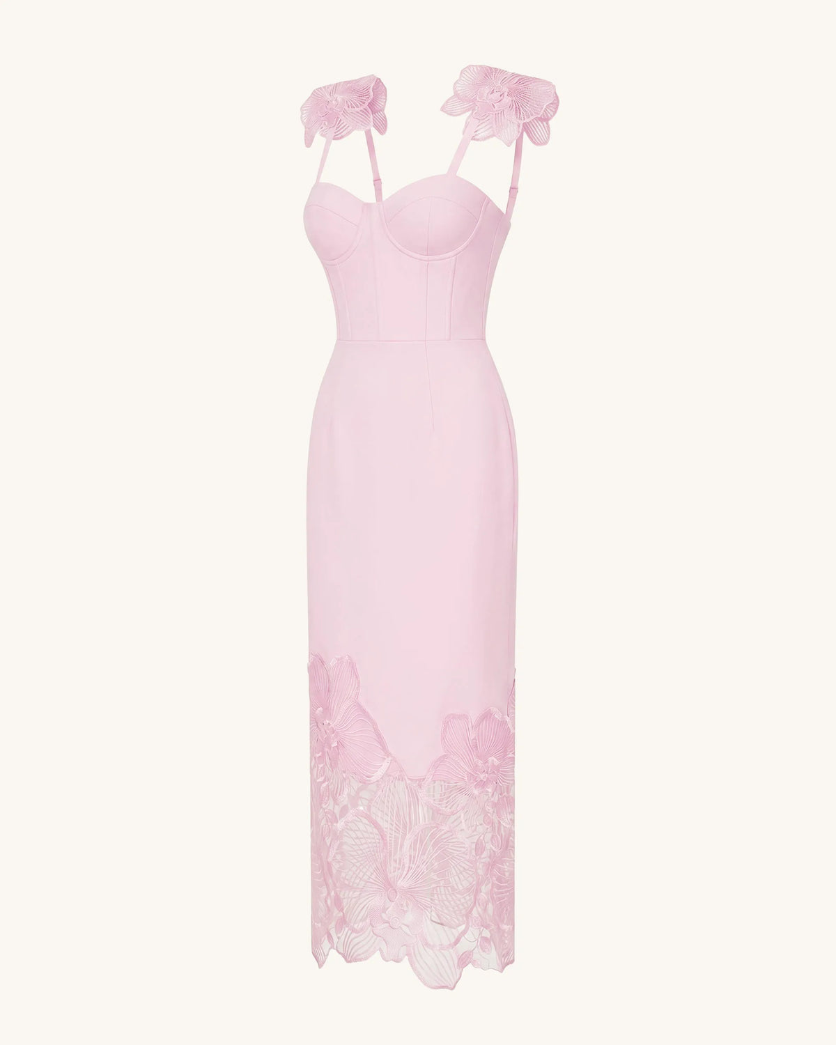 Orchid Embroidered Corset Dress - Dusty Rose