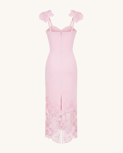 Orchid Embroidered Corset Dress - Dusty Rose