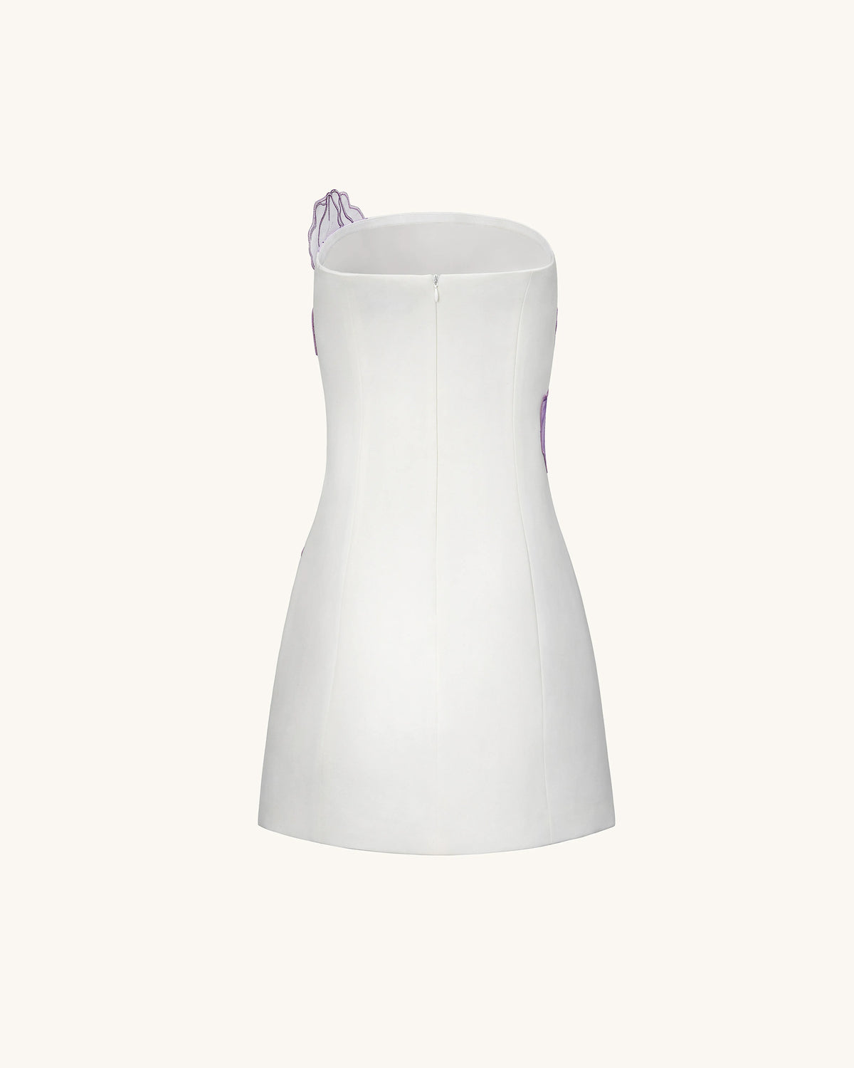 Iris Floral Print Strapless Dress - White