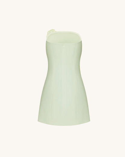 Iris Floral Print Strapless Dress - Green