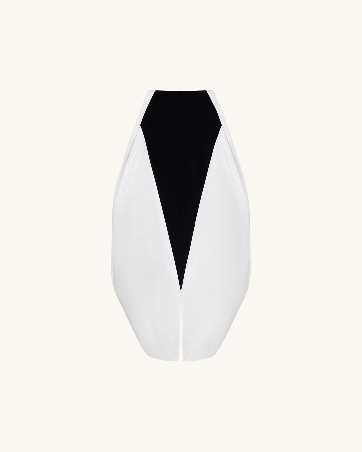 Monochrome Paneled Structured Pannier Maxi Skirt - Black