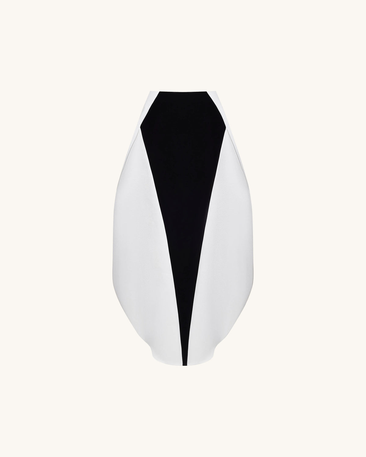 Monochrome Paneled Structured Pannier Maxi Skirt - Black
