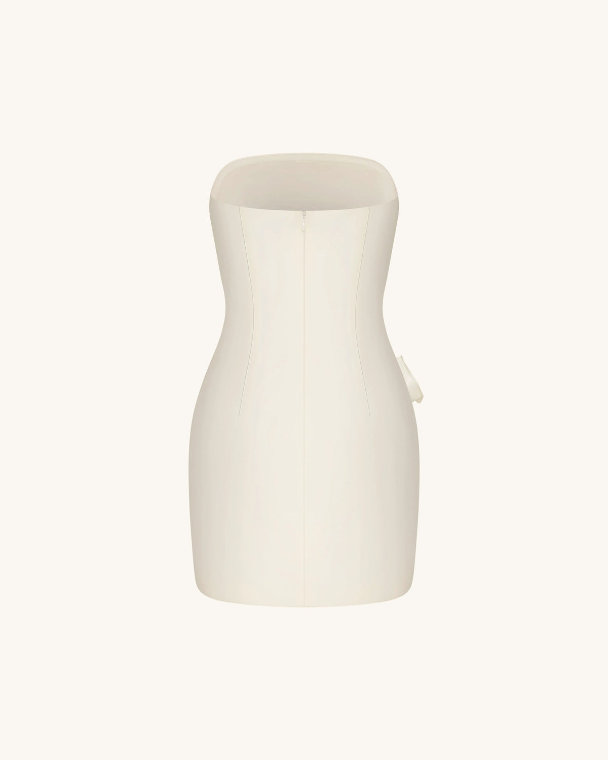 Strapless Floral Appliqué Dress - White