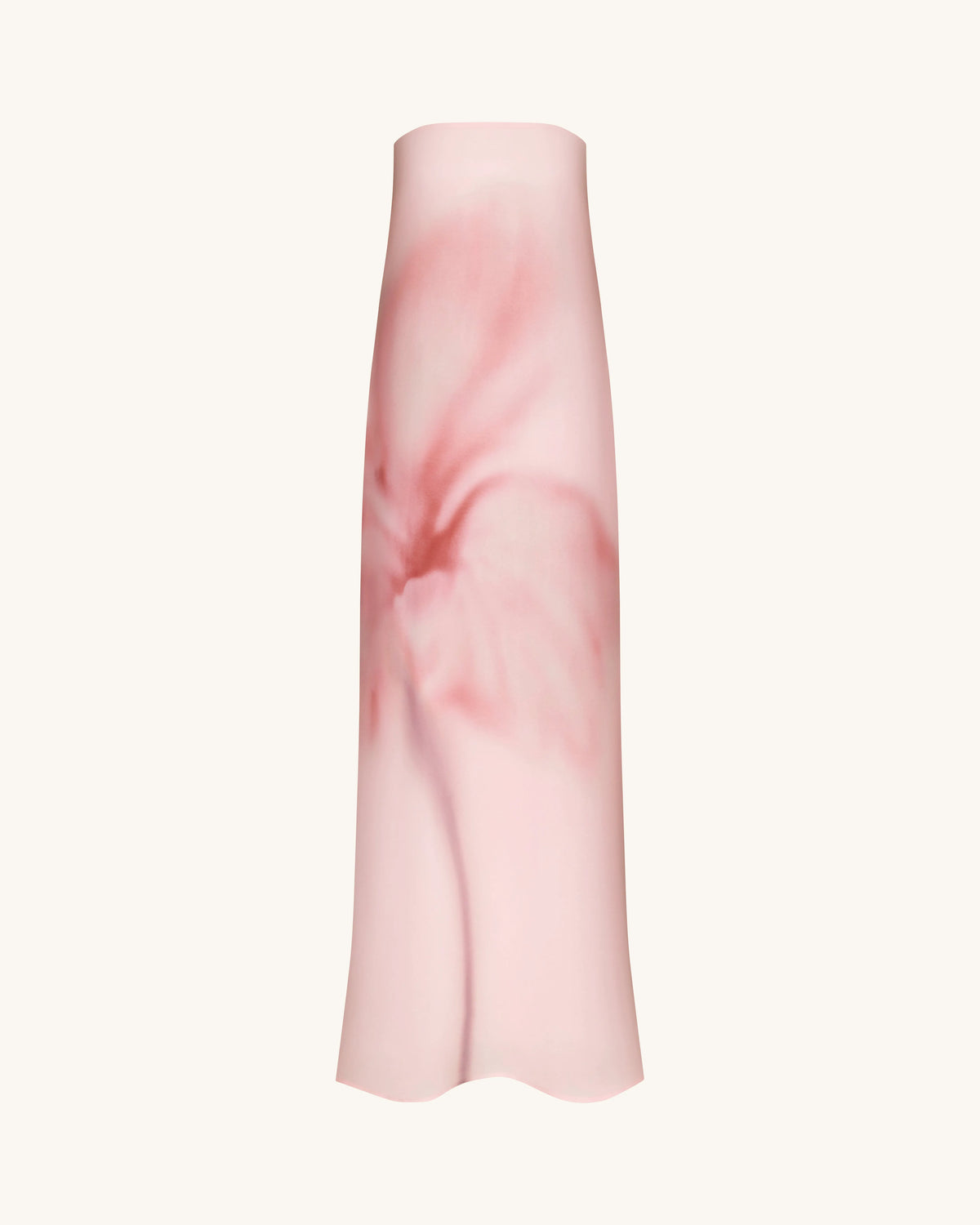 Watercolor Floral Print Strapless Maxi Dress - Pink