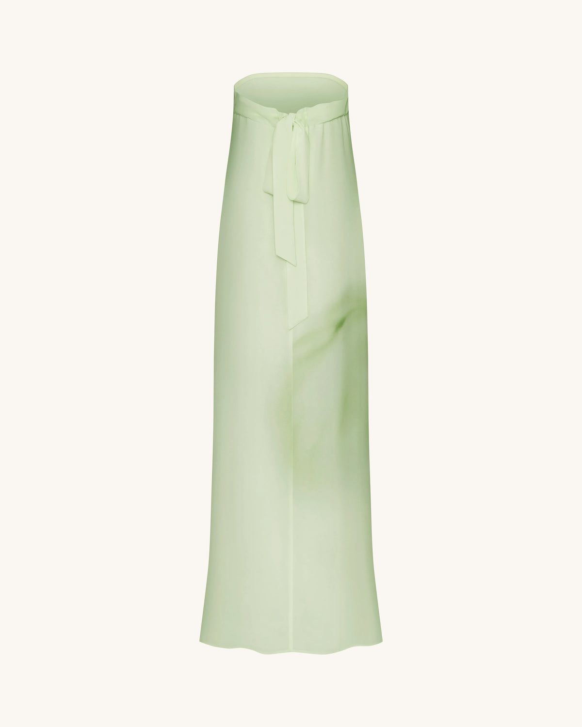 Watercolor Floral Print Strapless Maxi Dress - Green