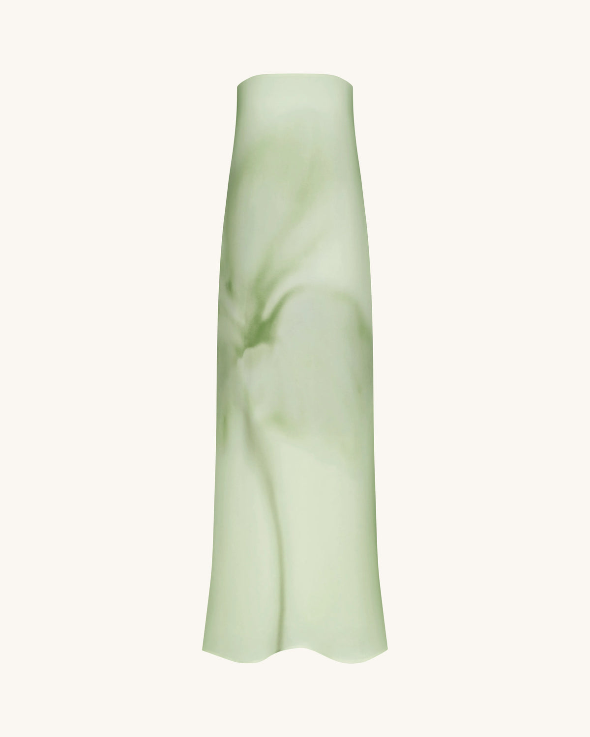 Watercolor Floral Print Strapless Maxi Dress - Green