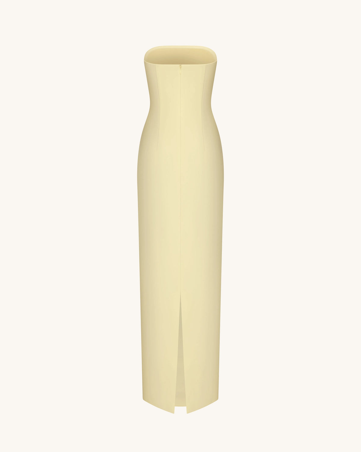 Floral Appliqué Strapless Dress - Yellow
