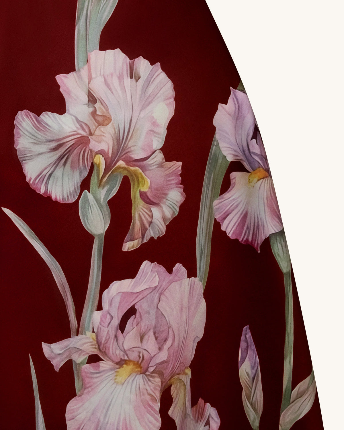 Iris Floral Print Strapless A-Line Dress - Burgundy