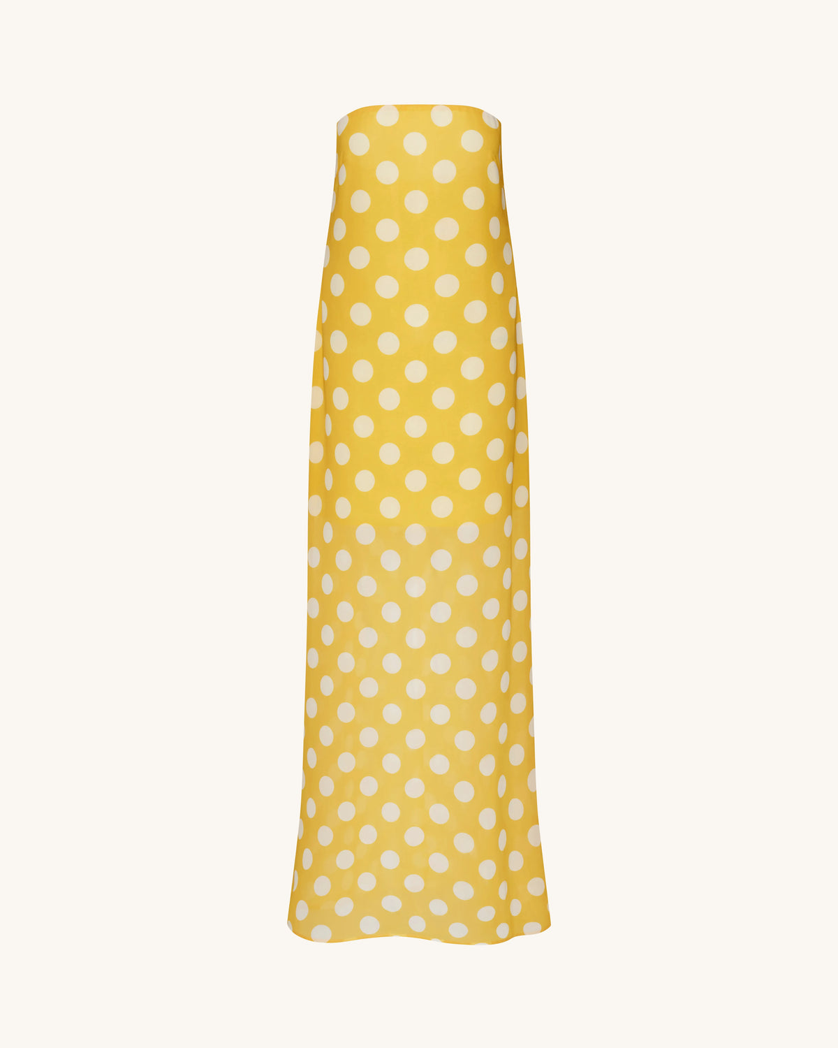 Polka-Dot Strapless Maxi Dress - Yellow