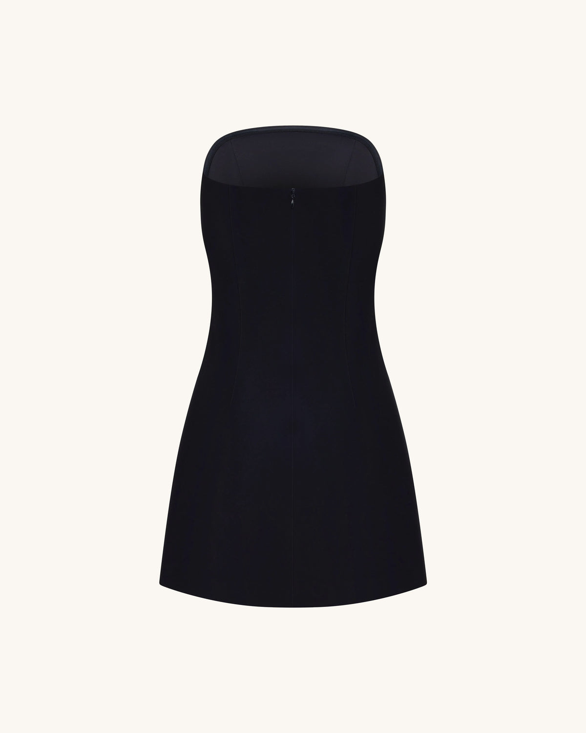 Strapless Floral Appliqué Dress - Black