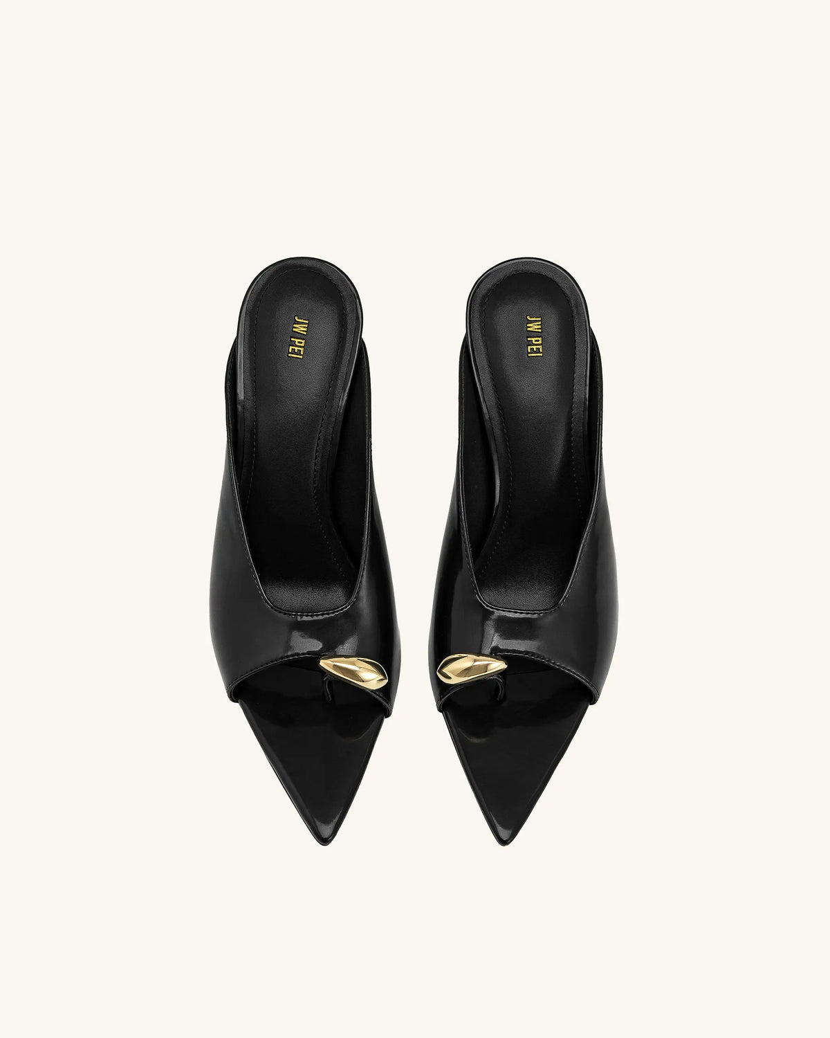 Noemi Pointed-Toe Mule Heels - Black