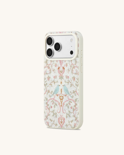 Vintage Romance Bird Pearl Shell Phone Case - White