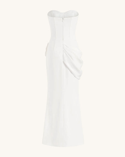 Orchid Embellished Corset Maxi Dress - White