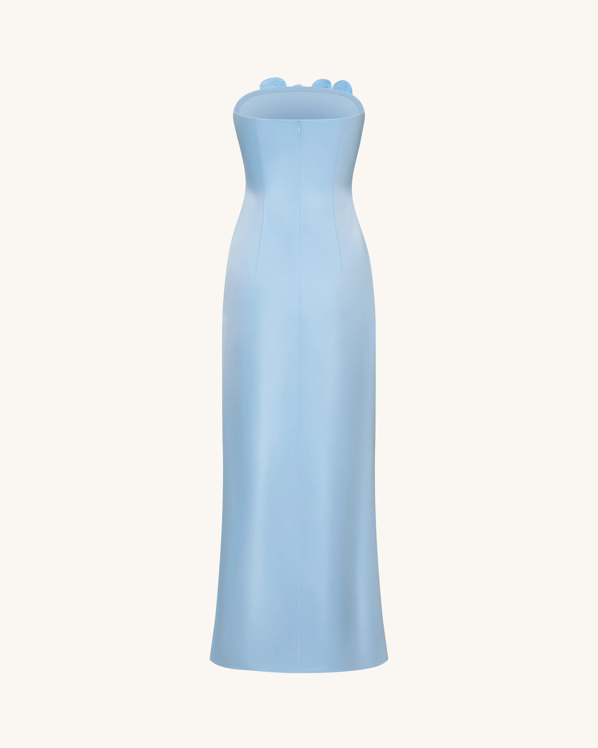 Floral Embroidered Long Dress - Blue
