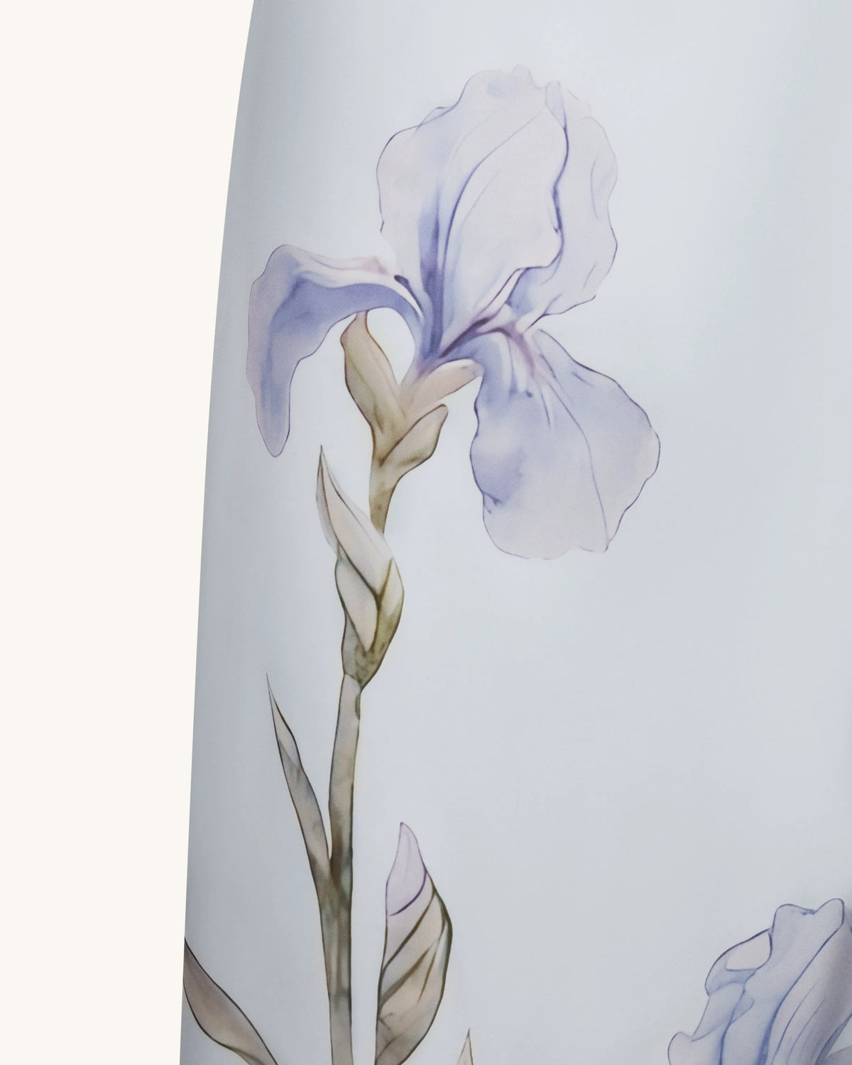 Iris Motif Satin Slip Gown - Light Blue