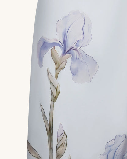 Iris Motif Satin Slip Gown - Light Blue